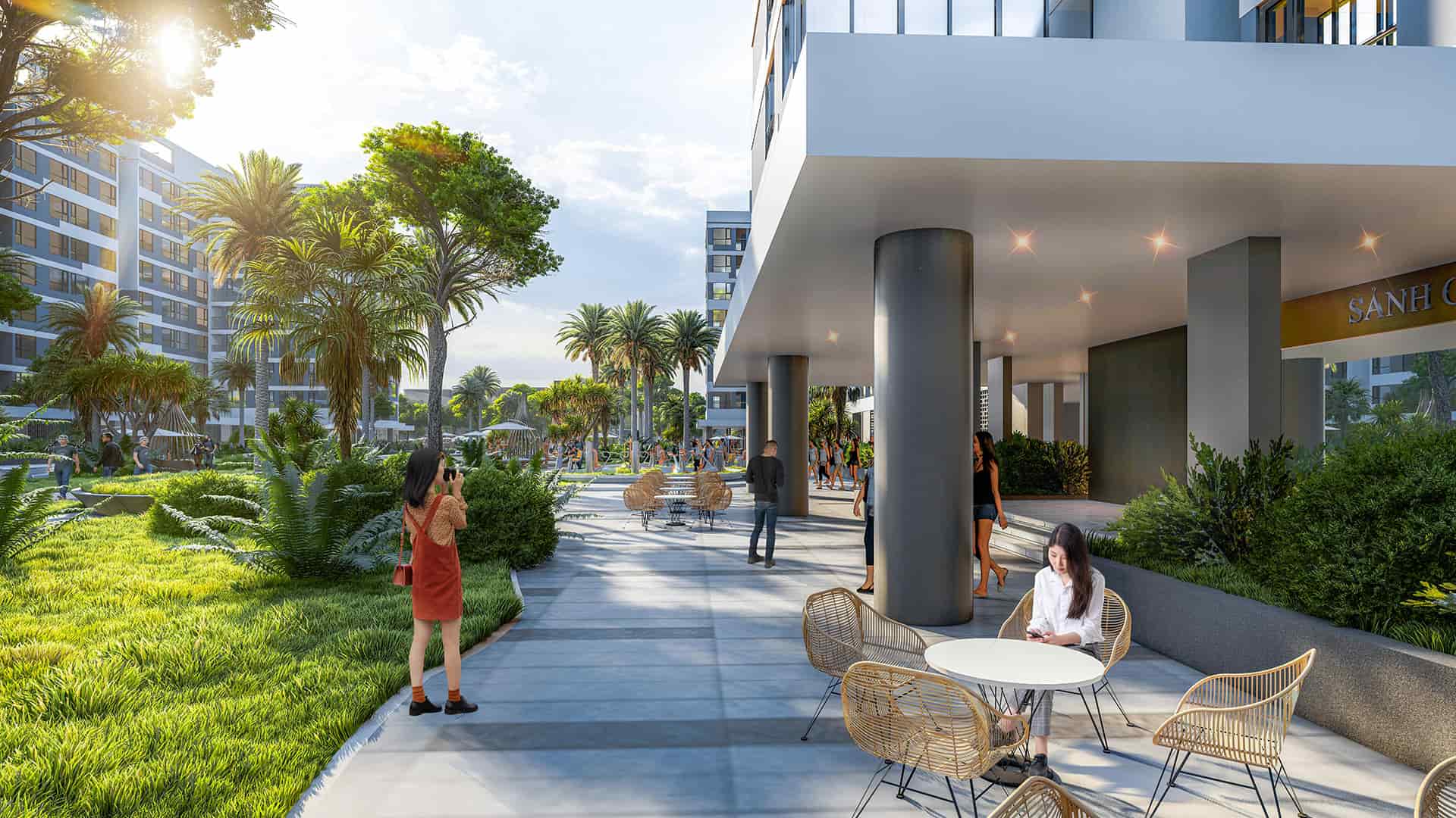 Sảnh căn hộ & vườn dạo bộ