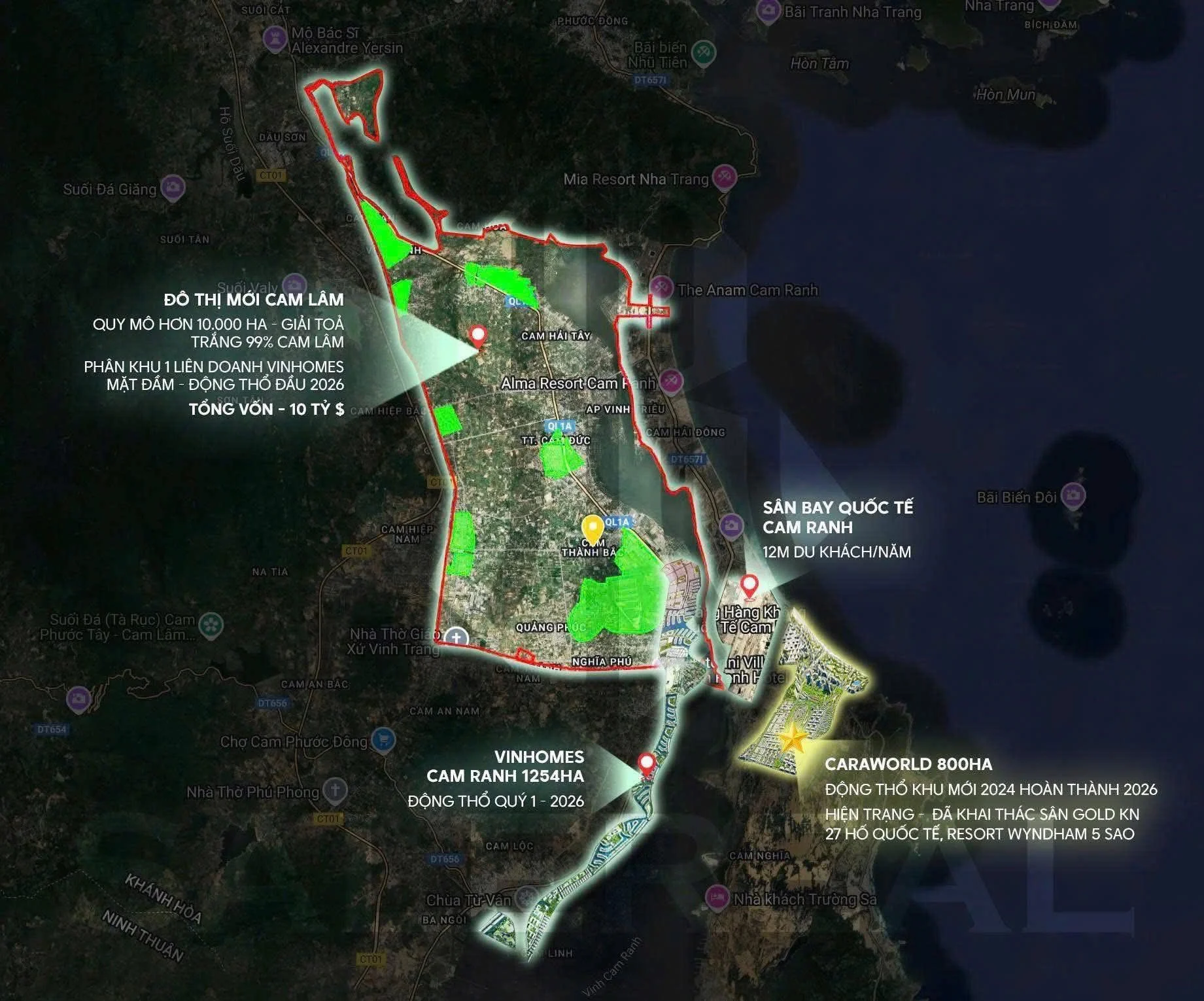 Liên kết vùng Vinhomes Cam Ranh: sân bay, Bãi Dài, Vinpearl, Nha Trang